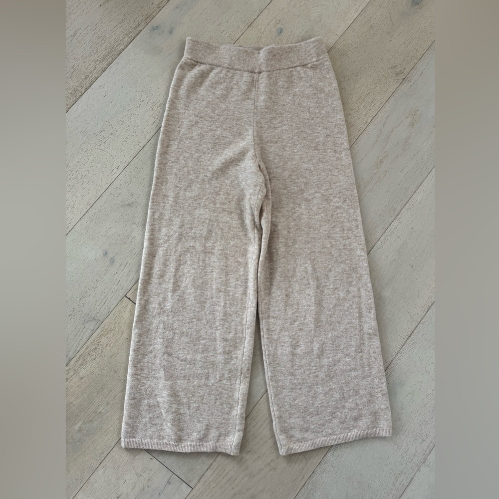 Jenni Kayne Marina Cashmere Blend Culotte Wide Leg Pants in Oatmeal Tan XS - Picture 6 of 11